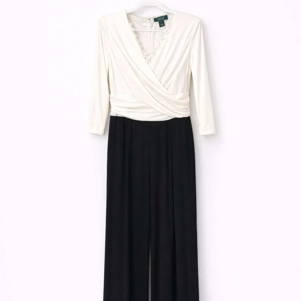 Lauren Ralph Lauren Dress Women’s 14 Black White Jumpsuit Pants Suit